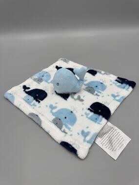 Cribmates Regent Baby Blue Whale Lovey Plush Security Blanket